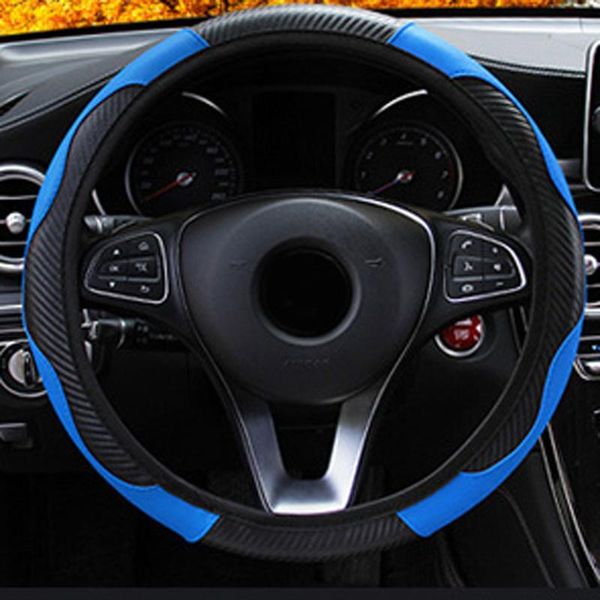 steering wheel covers 1pc 38cm car cover blue black carbon fiber leather elastic styling
steering wheel covers 1pc 38cm car cover blue black carbon fiber leather elastic styling