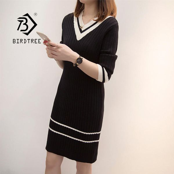 autumn winter women sweater pullover long sleeve loose mid-length knit dress plus size v-neck d07704r 210416, Black;gray
autumn winter women sweater pullover long sleeve loose mid-length knit dress plus size v-neck d07704r 210416, Black;gray