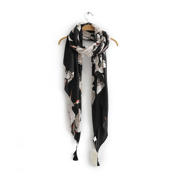 hyy-27973 women's 19 four seasons universal national crane printed tassel shawl scarf, Black;brown
hyy-27973 women's 19 four seasons universal national crane printed tassel shawl scarf, Black;brown