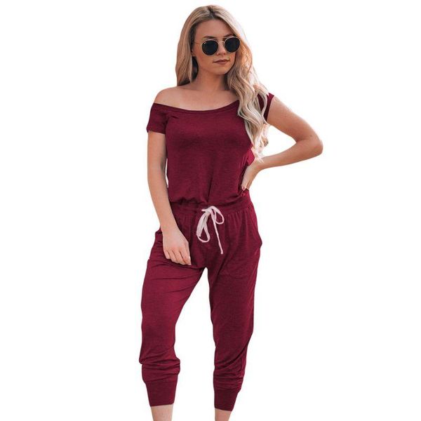 women's jumpsuits & rompers 2021 arrival women casual off shoulder short sleeve jumpsuit summer slim elegant long f42f, Black;white
women's jumpsuits & rompers 2021 arrival women casual off shoulder short sleeve jumpsuit summer slim elegant long f42f, Black;white