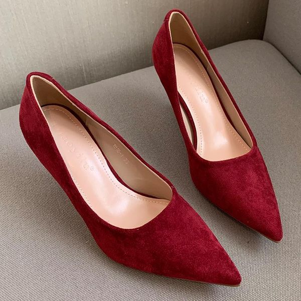 dress shoes women pumps fashion flock thin heels female pointed toe party high slip on ladies for woman, Black
dress shoes women pumps fashion flock thin heels female pointed toe party high slip on ladies for woman, Black