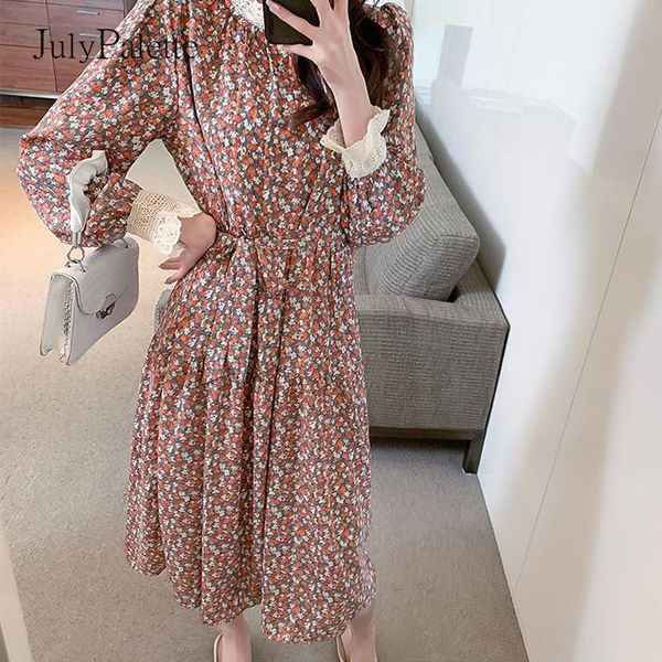 julypalette elegant spring summer floral print midi dress women full sleeve lace up splice vintage o neck femme casual dresses, Black;gray
julypalette elegant spring summer floral print midi dress women full sleeve lace up splice vintage o neck femme casual dresses, Black;gray