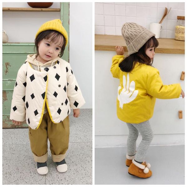 coat wlg baby girls cotton warm jacket winter for kids thick clothes, Blue;gray