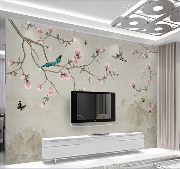large custom home decoration wallpaper mural simple hand-painted magnolia flower bird tv background wall jade hall rich wallpapers
large custom home decoration wallpaper mural simple hand-painted magnolia flower bird tv background wall jade hall rich wallpapers