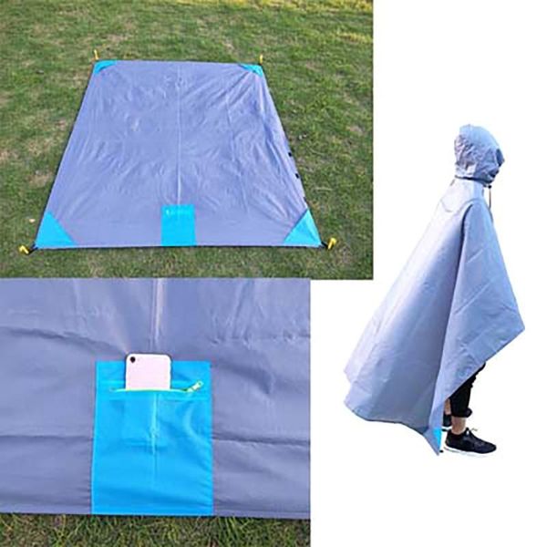 3-in1 poncho+ canopy+ picnic mat portable ultra-thin folding camping awning pocket waterproof blanket outdoor sand tents and shelters
3-in1 poncho+ canopy+ picnic mat portable ultra-thin folding camping awning pocket waterproof blanket outdoor sand tents and shelters