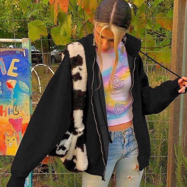 women's hoodies & sweatshirts street fashion style women's pure color simple trend hooded cardigan big pocket sweater zipper jacket, Black
women's hoodies & sweatshirts street fashion style women's pure color simple trend hooded cardigan big pocket sweater zipper jacket, Black