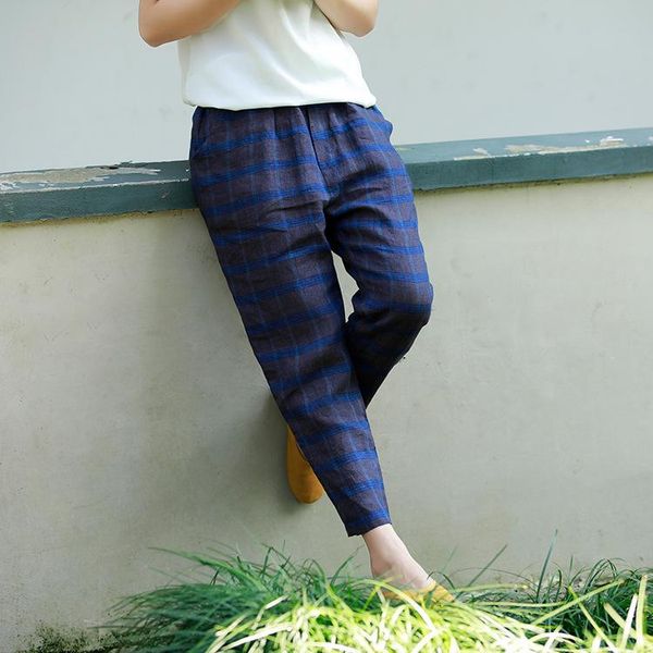 women's pants & capris women linen elastic waist plaid ladies 2021 spring summer flax trousers female retro, Black;white
women's pants & capris women linen elastic waist plaid ladies 2021 spring summer flax trousers female retro, Black;white