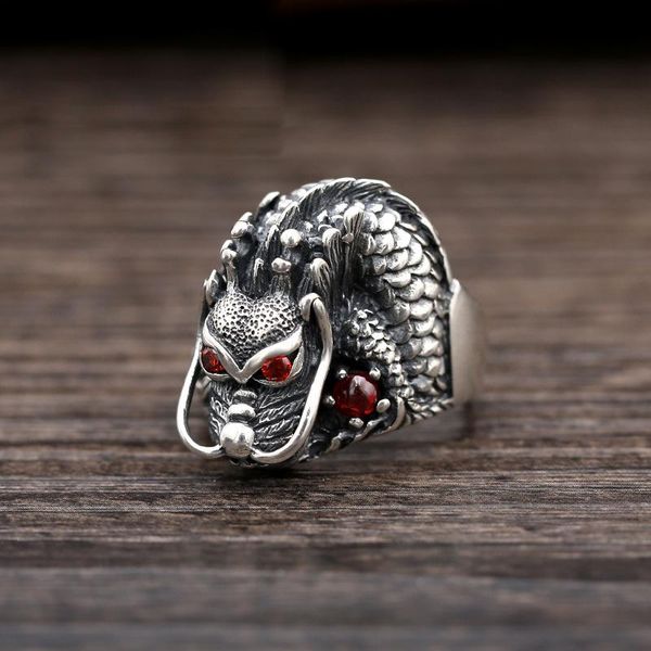 cluster rings tibetan silver dragon 925 sterling hipster men s925 anti-allergic raised sculpture man, Golden;silver 
cluster rings tibetan silver dragon 925 sterling hipster men s925 anti-allergic raised sculpture man, Golden;silver