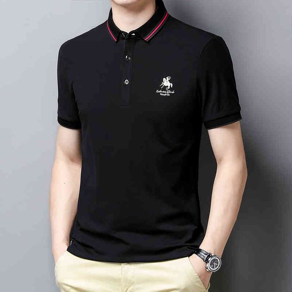 men polo 2021 summer men's short sleeve t-shirt cotton lapel shirt fashion brand large wear middle-aged and young people's, White;black
men polo 2021 summer men's short sleeve t-shirt cotton lapel shirt fashion brand large wear middle-aged and young people's, White;black