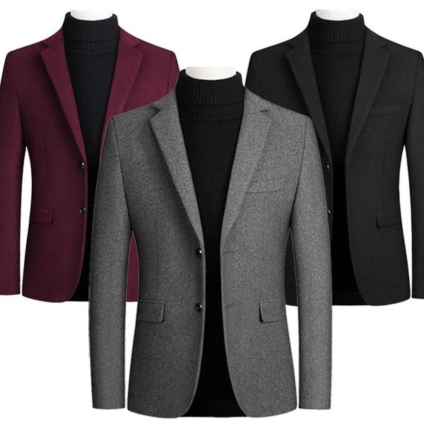 men's wool & blends luclesam men blazer winter casual fashion warm thicken suit jacket casaco masculino inverno, Black
men's wool & blends luclesam men blazer winter casual fashion warm thicken suit jacket casaco masculino inverno, Black