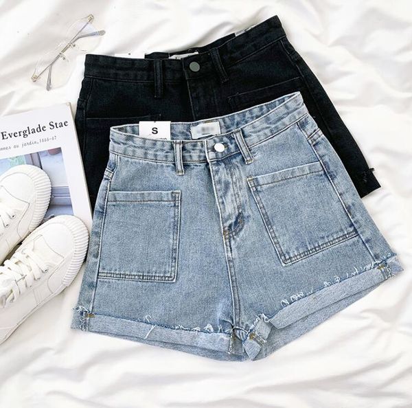 women's jeans curled and washed vintage high-waisted wild denim shorts women, Blue
women's jeans curled and washed vintage high-waisted wild denim shorts women, Blue