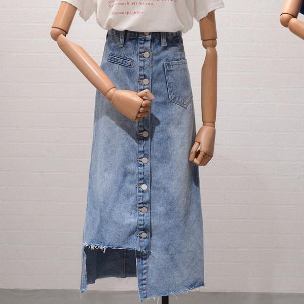 skirts summer fashion single-breasted denim skirt women's high waist package hip jeans pencil, Black
skirts summer fashion single-breasted denim skirt women's high waist package hip jeans pencil, Black