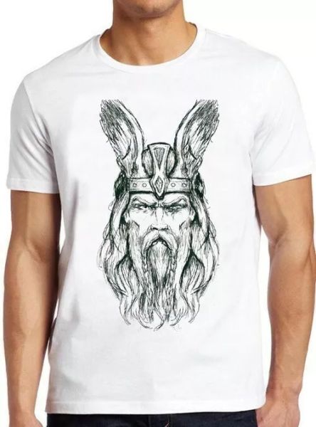 odin viking god norse mythology cool gift tee t shirt 4288, White;black