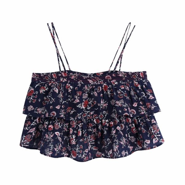 summer women flower printing cascading ruffle suspender short blouse female sleeveless shirt casual lady crop blusas s8885 210430, White
summer women flower printing cascading ruffle suspender short blouse female sleeveless shirt casual lady crop blusas s8885 210430, White