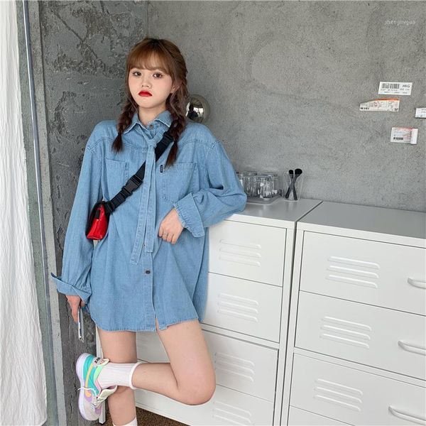 women's blouses & shirts arrival spring/autumn korean style women loose casual long sleeve pockets blouse turn-down collar cotton denim, White
women's blouses & shirts arrival spring/autumn korean style women loose casual long sleeve pockets blouse turn-down collar cotton denim, White