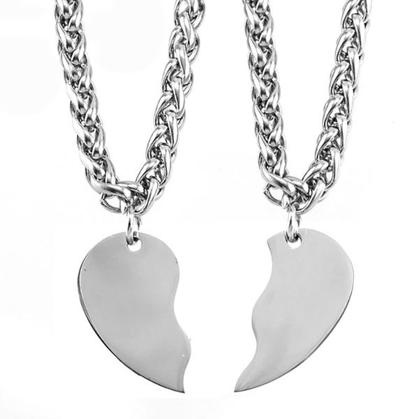 pendant necklaces 100% stainless steel puzzle heart pendants couple necklace broken charm valentine's day friend gift, Silver
pendant necklaces 100% stainless steel puzzle heart pendants couple necklace broken charm valentine's day friend gift, Silver