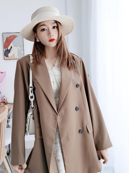 women's trench coats loose casual small suit in spring 2021 women's cotton linen temperament long sleeve coat, Tan;black
women's trench coats loose casual small suit in spring 2021 women's cotton linen temperament long sleeve coat, Tan;black