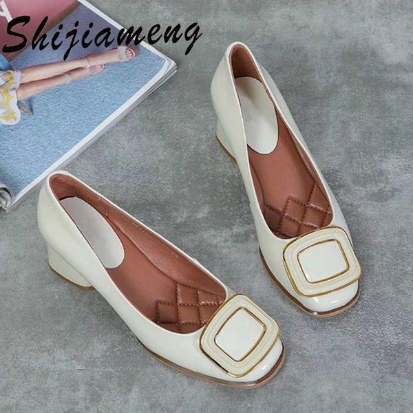 leather fashion women's work shoes 2021 spring and summer low square head dress, Black
leather fashion women's work shoes 2021 spring and summer low square head dress, Black
