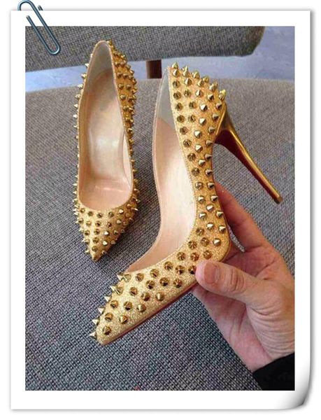 dress shoes luxury women high heel rivets pumps red bottom pointed studded full spikes ladies brand wedding with box, Black
dress shoes luxury women high heel rivets pumps red bottom pointed studded full spikes ladies brand wedding with box, Black