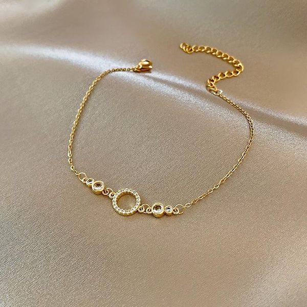 charm bracelets simple shiny crystal zirconia hollow round for women girls titanium steel thin chain jewelry, Golden;silver
charm bracelets simple shiny crystal zirconia hollow round for women girls titanium steel thin chain jewelry, Golden;silver