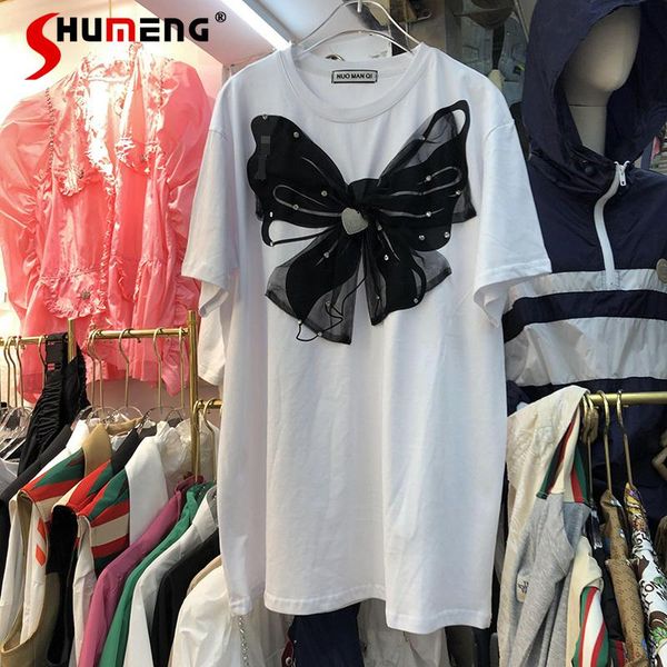 women's t-shirt 2021 spring european fashion design bow ladies round neck pullover short sleeve women simple high street tee, White
women's t-shirt 2021 spring european fashion design bow ladies round neck pullover short sleeve women simple high street tee, White