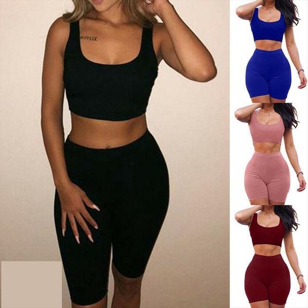 2pcs set sports suit deep womens pants o neck sleeveless solid crop shorts workout clothes stretch tracksuit, White
2pcs set sports suit deep womens pants o neck sleeveless solid crop shorts workout clothes stretch tracksuit, White