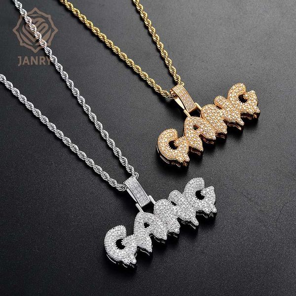 charms janry letter gang personality full of zircon pendant necklace hip hop gold silver with 60cm chain for men women, Bronze;silver
charms janry letter gang personality full of zircon pendant necklace hip hop gold silver with 60cm chain for men women, Bronze;silver