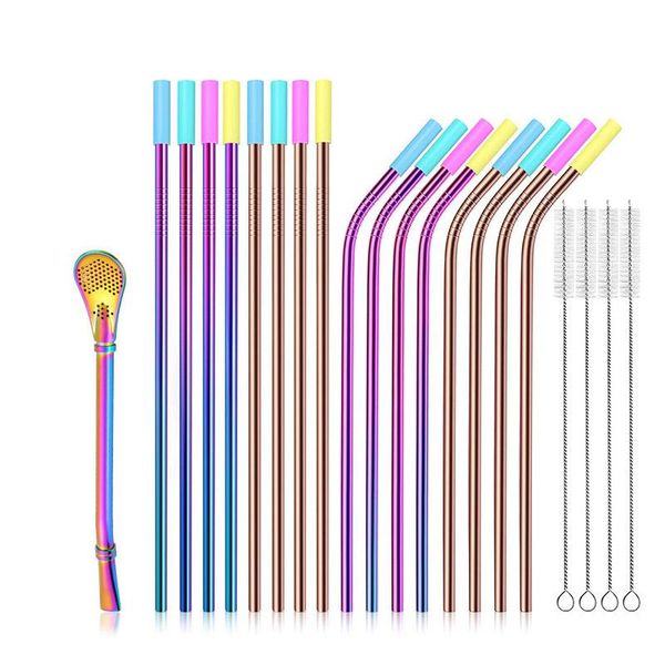 drinking straws set of 21 stainless steel with silicone tips, fda-approved metal reusable cleaning brush
drinking straws set of 21 stainless steel with silicone tips, fda-approved metal reusable cleaning brush