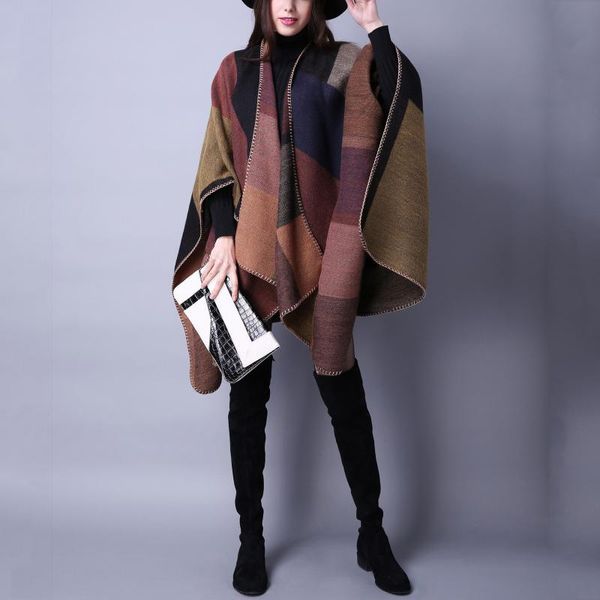 scarves 40# women plaid patchwork shawls coat winter knitted cashmere capes shawl cardigans sweater keep warm wraps, Blue;gray
scarves 40# women plaid patchwork shawls coat winter knitted cashmere capes shawl cardigans sweater keep warm wraps, Blue;gray