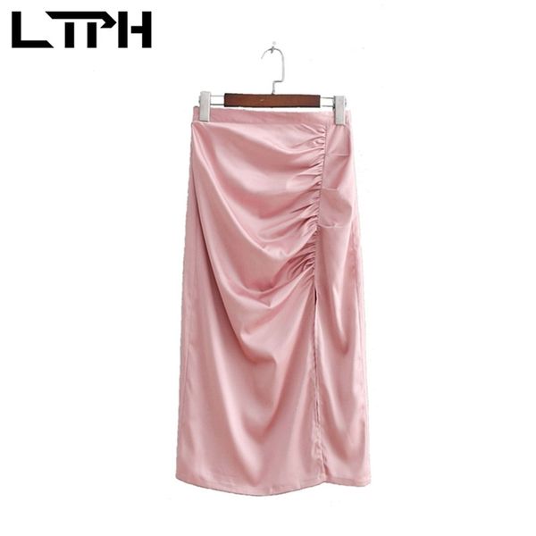 ltph french elegant solid satin skirt mid-length high waist hem split slim zipper package hip skirts women summer 210423, Black
ltph french elegant solid satin skirt mid-length high waist hem split slim zipper package hip skirts women summer 210423, Black