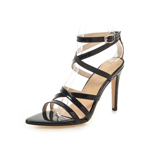 summer women sandals fashion cross-tied buckle strap open toe ladies candy color thin heel 8 cm gladiators pumps, Black
summer women sandals fashion cross-tied buckle strap open toe ladies candy color thin heel 8 cm gladiators pumps, Black