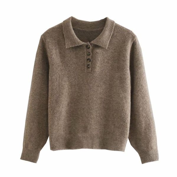women's knits & tees vintage chic buttons cropped knitted polo shirt sweater women autumn fashion elegant long sleeve ladies, White
women's knits & tees vintage chic buttons cropped knitted polo shirt sweater women autumn fashion elegant long sleeve ladies, White