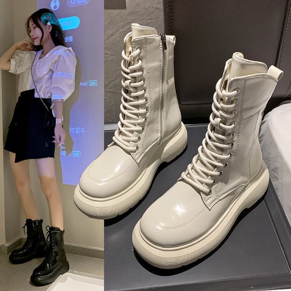 martin boots women's short tube autumn and winter 2021 thick bottom british style white big head side zipper knight, Black
martin boots women's short tube autumn and winter 2021 thick bottom british style white big head side zipper knight, Black