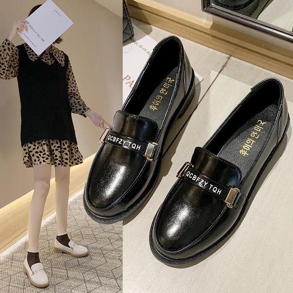 dress shoes 2021 spring autumn women woman slip on round head thick low heels casual metal buckle oxford solid leather, Black
dress shoes 2021 spring autumn women woman slip on round head thick low heels casual metal buckle oxford solid leather, Black
