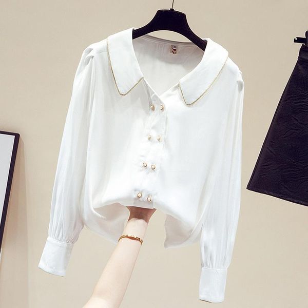 women's blouses & shirts long sleeve women shirt white chiffon blouse blusas mujer de moda 2021 clothing blusa e513
women's blouses & shirts long sleeve women shirt white chiffon blouse blusas mujer de moda 2021 clothing blusa e513