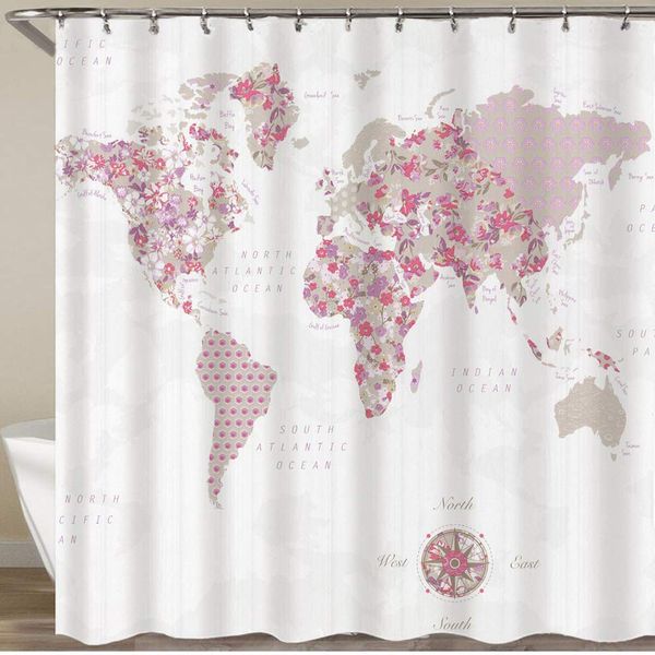 shower curtain,flowers pink world map,polyester fabric waterproof bath curtains hooks included - 72 x 72 inches
shower curtain,flowers pink world map,polyester fabric waterproof bath curtains hooks included - 72 x 72 inches