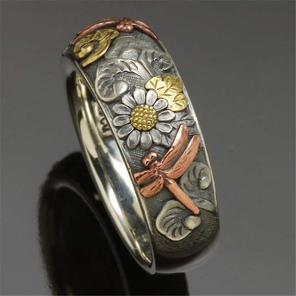 wedding rings vintage carved ring women personality sunflower dragonfly antique bridal engagement jewelry anniversary gift, Slivery;golden
wedding rings vintage carved ring women personality sunflower dragonfly antique bridal engagement jewelry anniversary gift, Slivery;golden