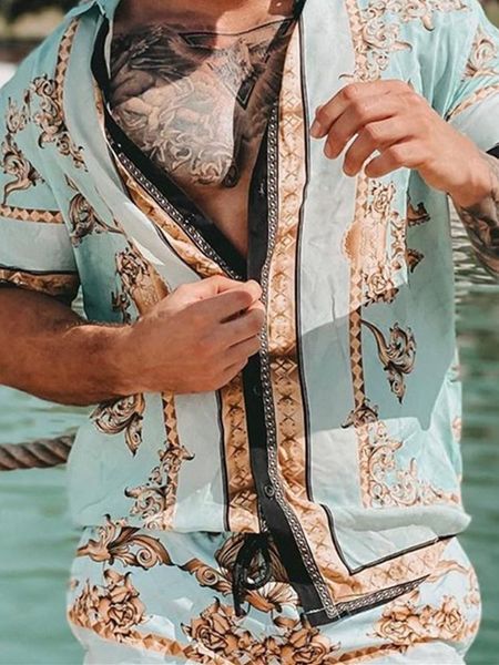 men's tracksuits 2021 hawaiian mens printing set short sleeve shirt summer casual floral beach two piece suit fashion men sets, Gray
men's tracksuits 2021 hawaiian mens printing set short sleeve shirt summer casual floral beach two piece suit fashion men sets, Gray