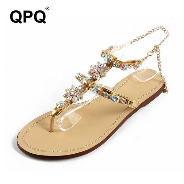 women sandals summer brand shoes bohemia fretwork women's crystal flat heel flip flops beach xc94, Black
women sandals summer brand shoes bohemia fretwork women's crystal flat heel flip flops beach xc94, Black