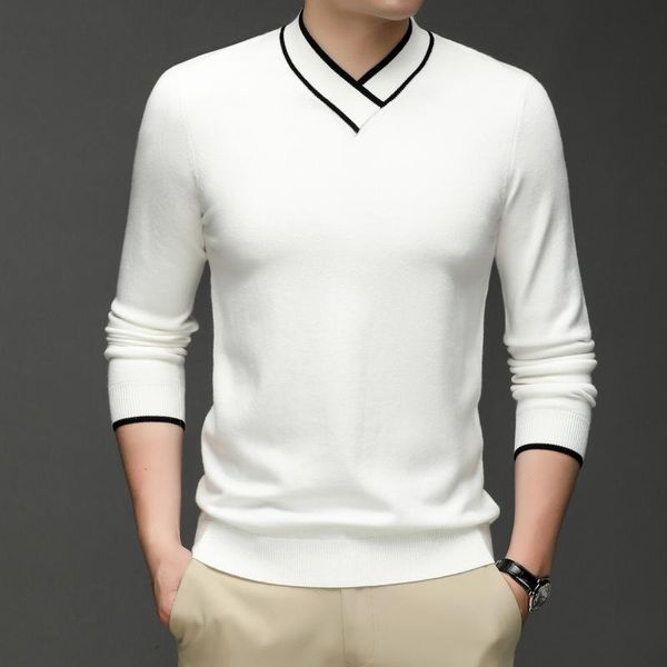 men's sweaters 9001 autumn winter knitting sweater youth slim fit thicken ribbed hem business casual simple luxury chic v-neck pullover, White;black
men's sweaters 9001 autumn winter knitting sweater youth slim fit thicken ribbed hem business casual simple luxury chic v-neck pullover, White;black