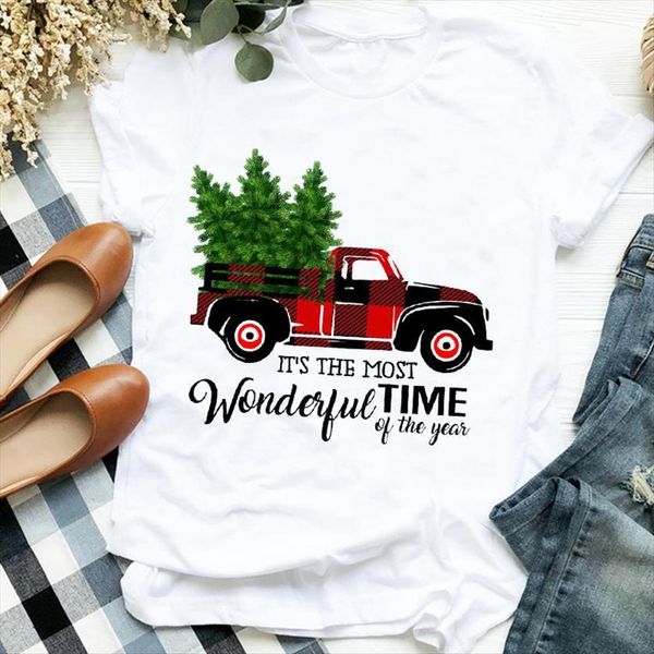 merry christmas truck tree womens print short sleeve o neck loose summer tee camisetas mujer, White
merry christmas truck tree womens print short sleeve o neck loose summer tee camisetas mujer, White