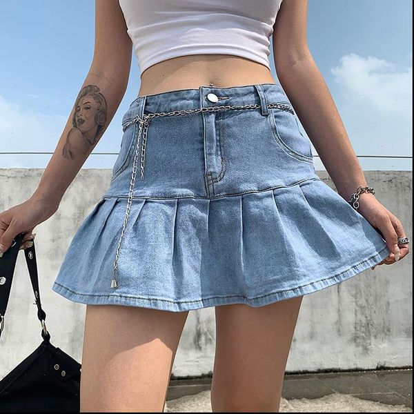 womens skirt y2k pink denim pleated skirts mini solid casual woman fashion korean style high waist with lined club party, Black
womens skirt y2k pink denim pleated skirts mini solid casual woman fashion korean style high waist with lined club party, Black