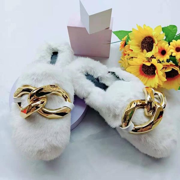slippers plus size 36-42 big metal chain fur women winter shoes flat warm plush cover toe slides ins round fluffy mules 2021, Black
slippers plus size 36-42 big metal chain fur women winter shoes flat warm plush cover toe slides ins round fluffy mules 2021, Black