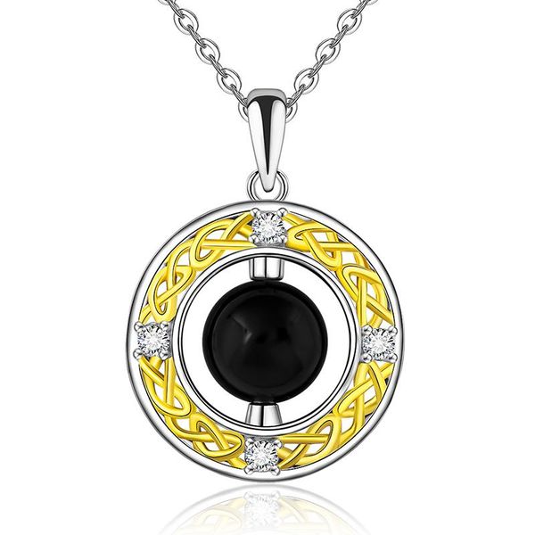black obsidian necklace double circle necklaces s925 sterling sliver for women 14k gold plated celtic knot pendant irish jewelry, Silver
black obsidian necklace double circle necklaces s925 sterling sliver for women 14k gold plated celtic knot pendant irish jewelry, Silver