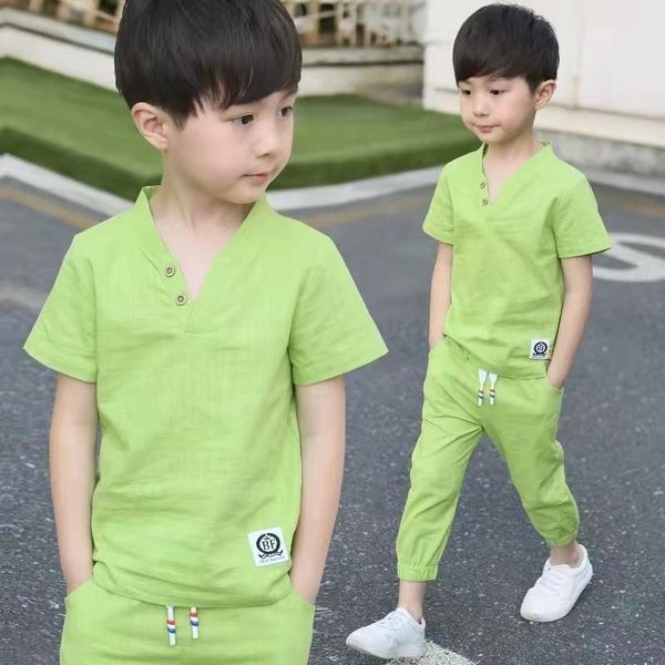 clothing sets boys' summer suit children's cotton clothes handsome t-shirt + shorts, White
clothing sets boys' summer suit children's cotton clothes handsome t-shirt + shorts, White