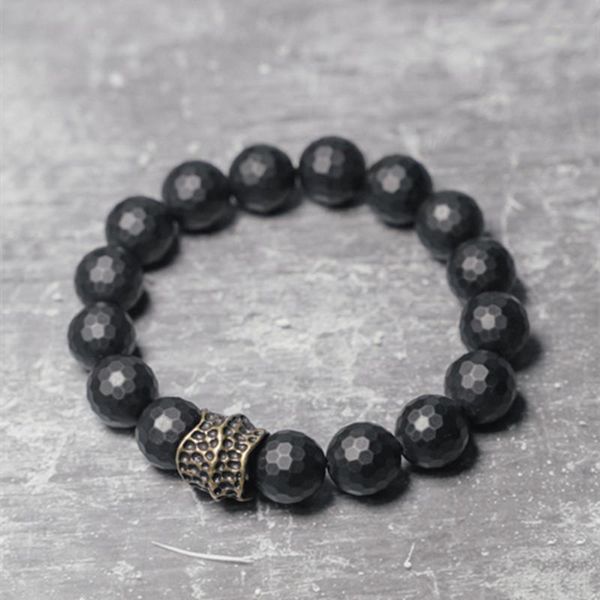 beaded, strands 12mm facet matte black agate bracelet big beads handcrafted antique brass charm metal punk men jewelry elastic stretch wrist
beaded, strands 12mm facet matte black agate bracelet big beads handcrafted antique brass charm metal punk men jewelry elastic stretch wrist