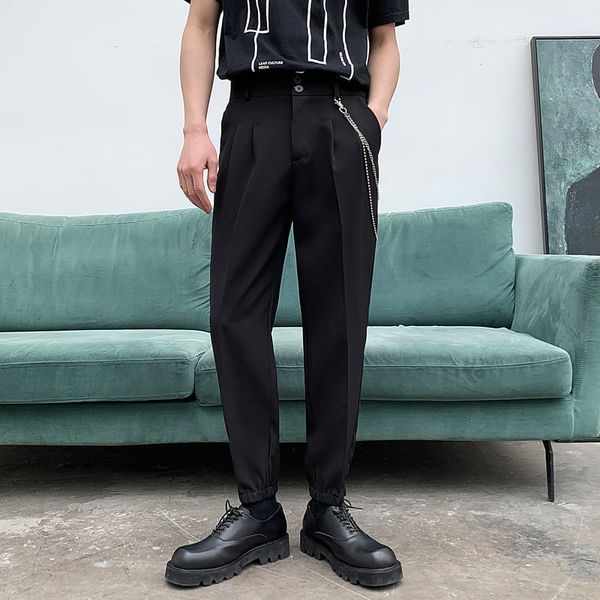 men's pants loose trousers 9-point silk white casual slim fit classic formal straight fashion office wear suit s2t3, Black
men's pants loose trousers 9-point silk white casual slim fit classic formal straight fashion office wear suit s2t3, Black