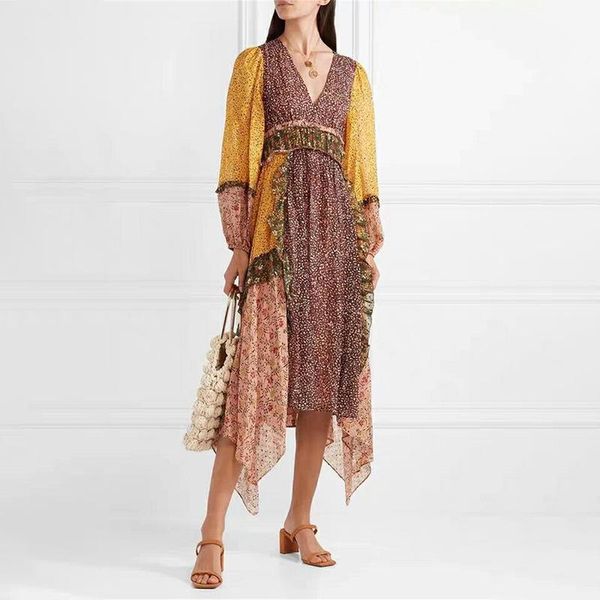 casual dresses arrival autumn dress women long sleeve asymmetrical v-neck mid-culf floral print ladies holidy beach, Black;gray
casual dresses arrival autumn dress women long sleeve asymmetrical v-neck mid-culf floral print ladies holidy beach, Black;gray