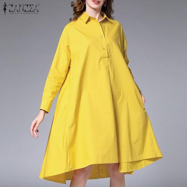 women's blouses & shirts spring elegant lapel neck sundress zanzea stylish women long sleeve shirt dress solid buttons vestidos ro, White
women's blouses & shirts spring elegant lapel neck sundress zanzea stylish women long sleeve shirt dress solid buttons vestidos ro, White