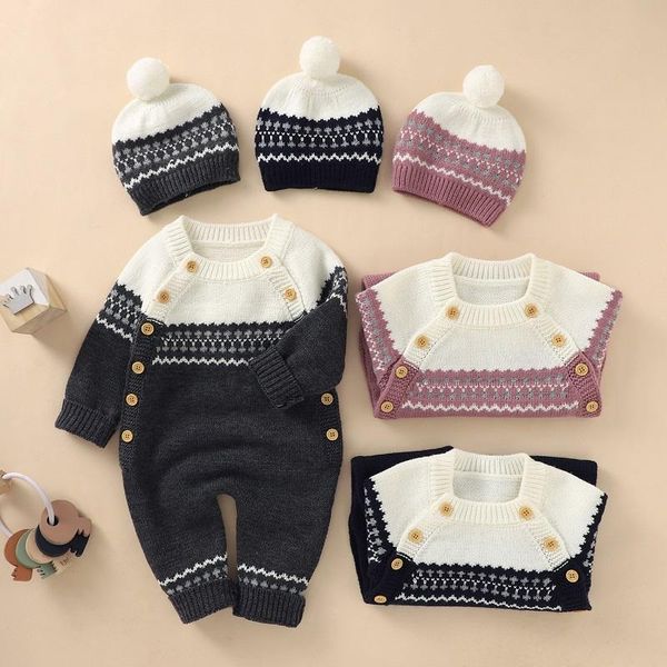jumpsuits 2021 autumn winter born baby boy girl long sleeve knitting sweater romper jumpsuit hat 2pcs warm clothes, Blue
jumpsuits 2021 autumn winter born baby boy girl long sleeve knitting sweater romper jumpsuit hat 2pcs warm clothes, Blue